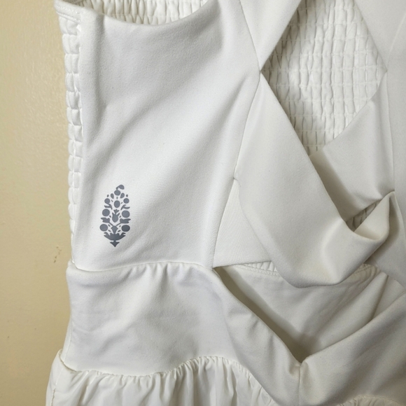 Free People Movement Breathless Romper L White Athleisure Stretch One Piece - Picture 6 of 7